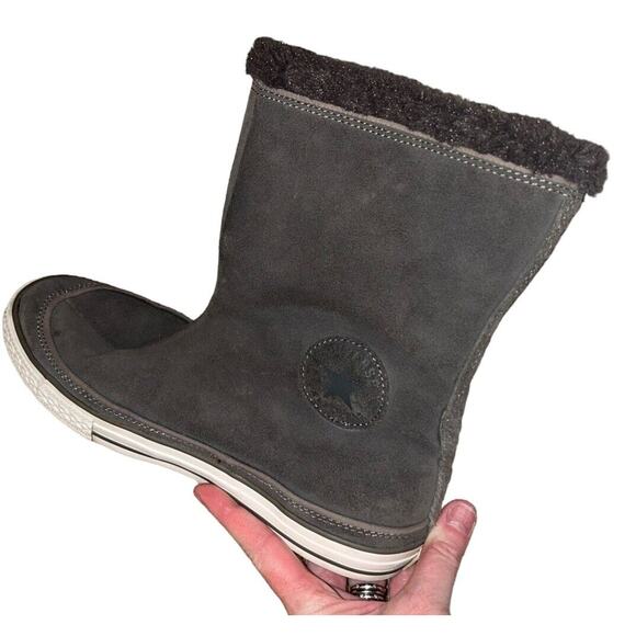 Converse‎ Dark Gray Suede Women's 8 EU39 Folding Boots EUC- RARE- Foldable - Picture 2 of 16